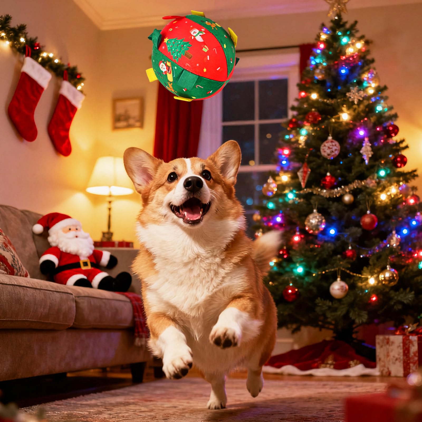 Atiansen Christmas Ball Dog Toy machine washable for easy cleanup after play.