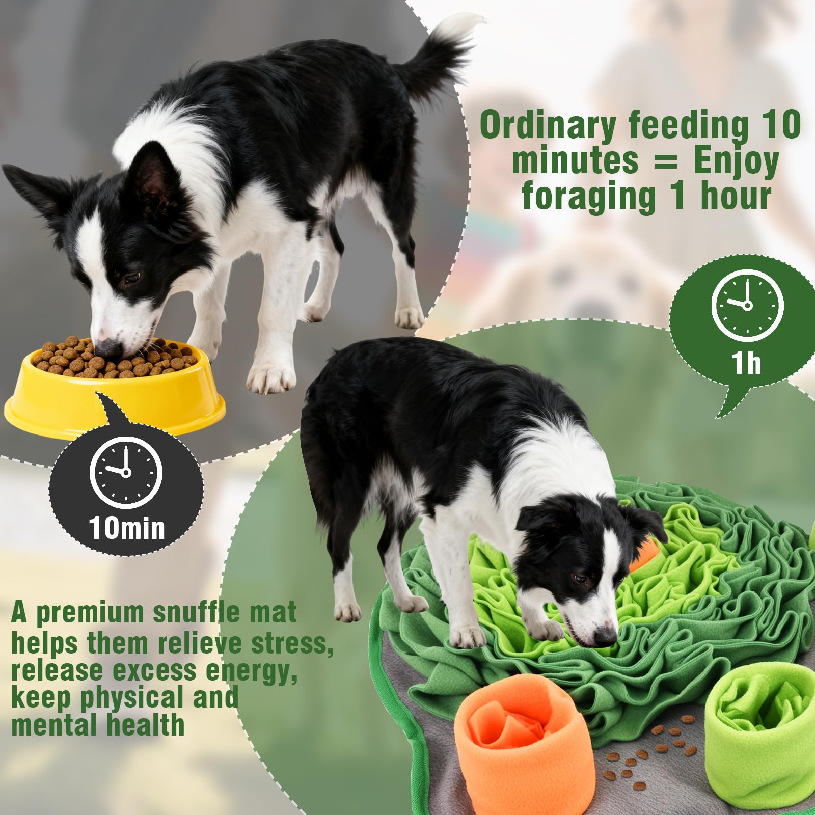 Atiansen snuffle mat suitable for indoor or outdoor use across breeds