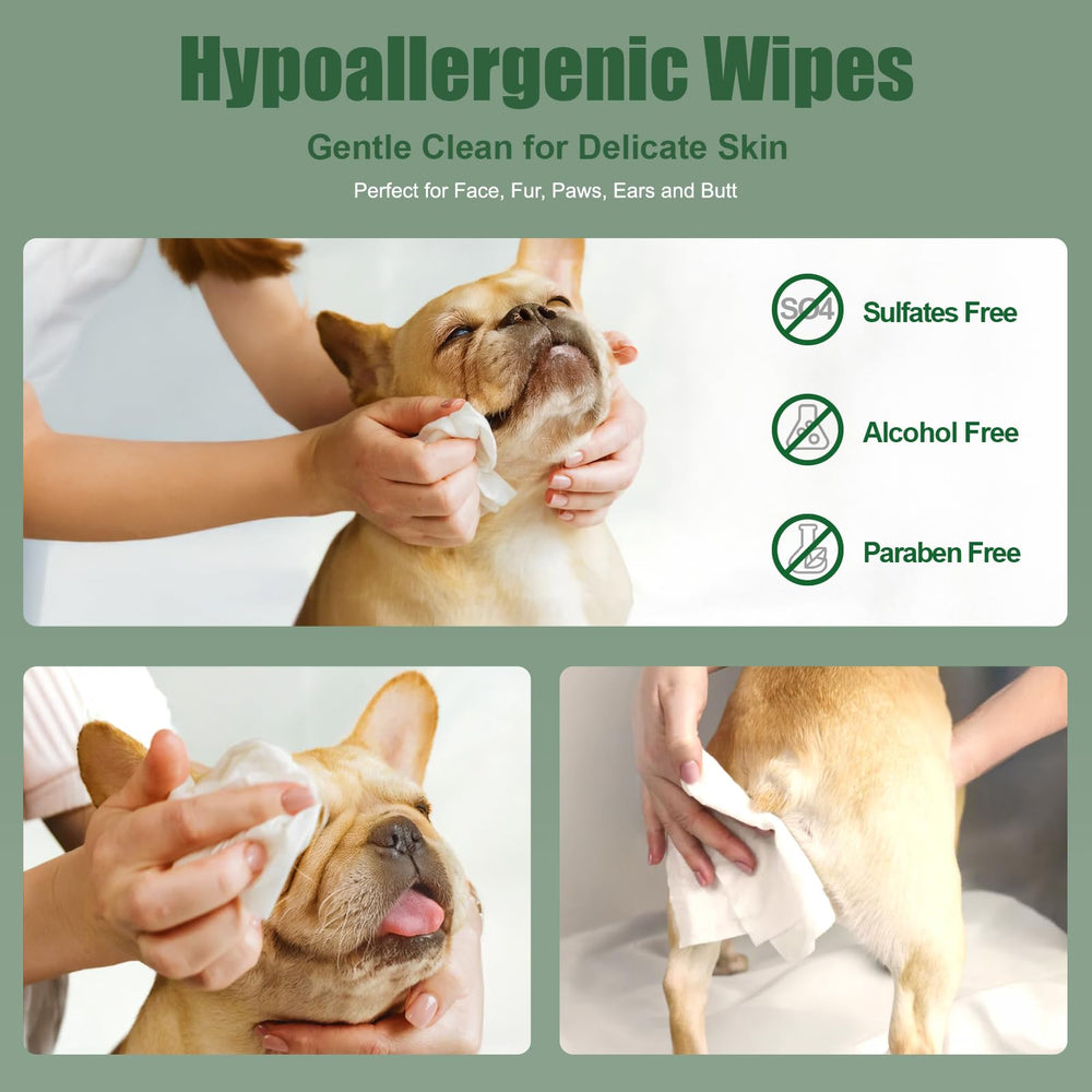 ATIFBOP Dog Paws Wipes coconut oil infusion for moisturizing and deodorizing cleaning.