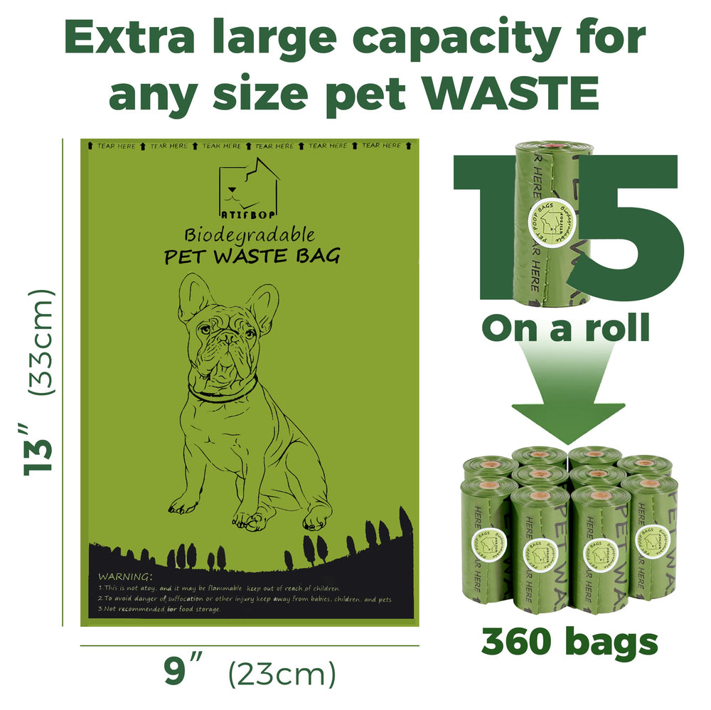 ATIFBOP scented poop bags in 9x13 inches for odor control.