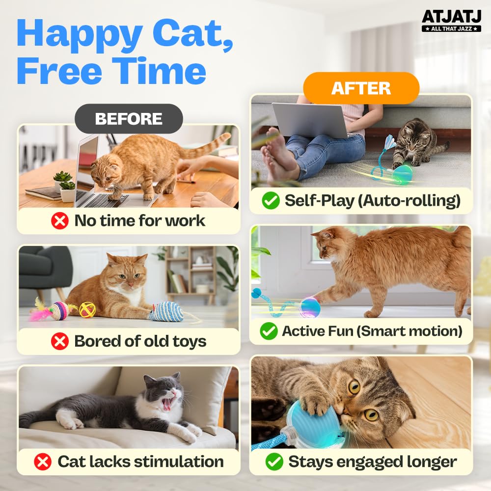 ATJATJ interactive cat balls toy close-up silicone texture enhancing safe play stimulation