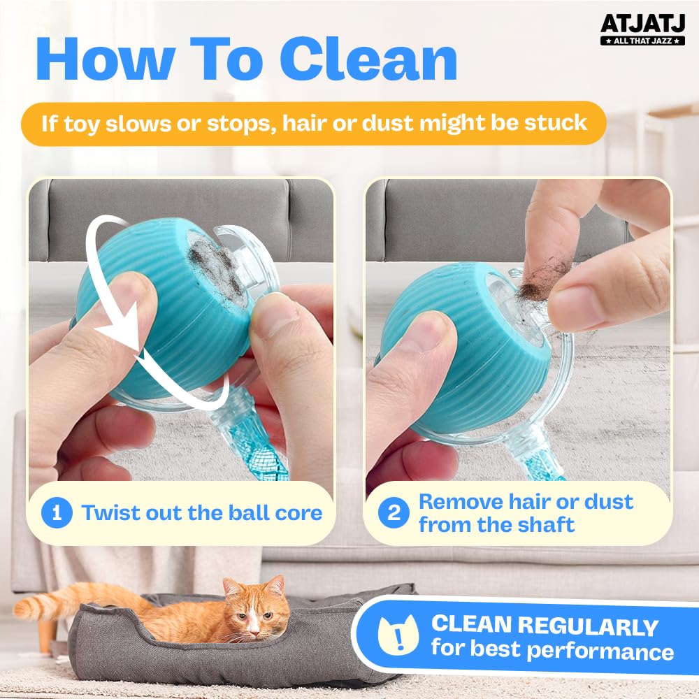 ATJATJ soft durable silicone ball comforts bite-safe, ideal for kittens