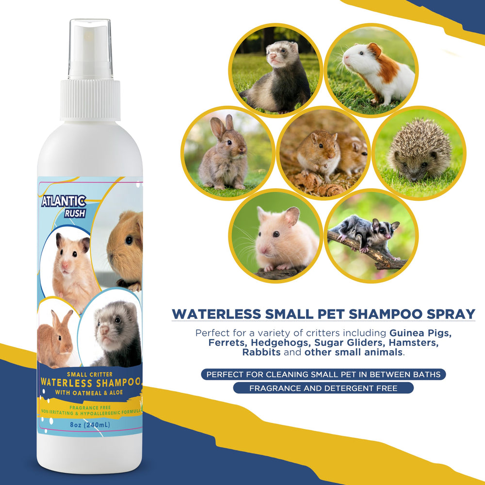 Atlantic Rush cruelty-free pet care logo reinforces ethical grooming choice.