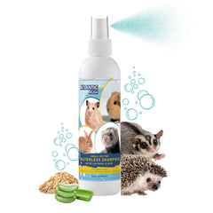Atlantic Rush waterless shampoo small critters bottle showing convenient no-rinse grooming for busy pet owners.