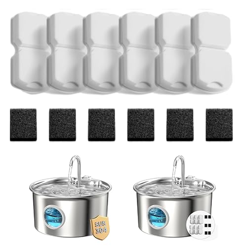 ATMZIQXR cat fountain carbon filter pack cleans water and reduces odors