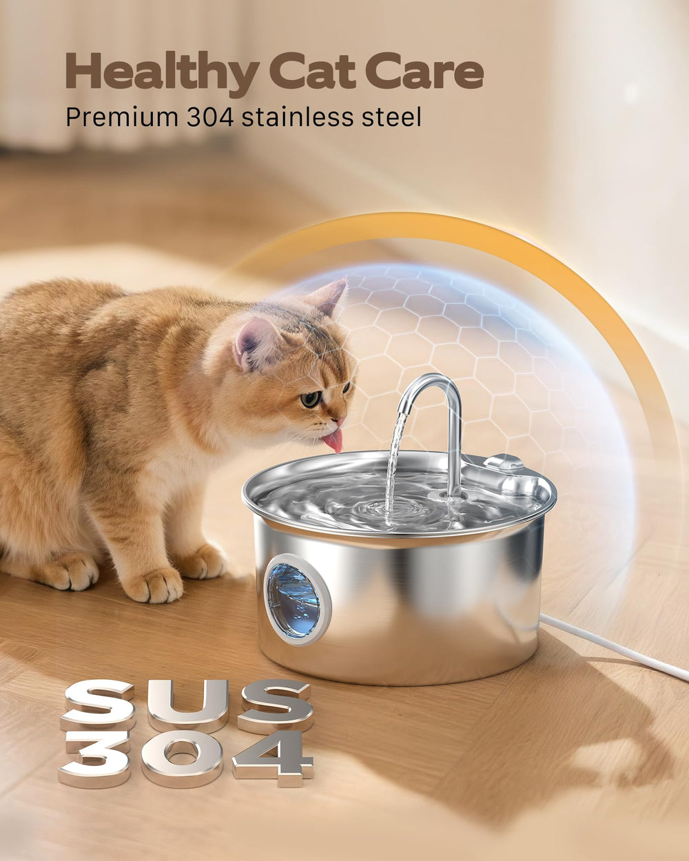 ATMZIQXR cat water fountain 4-stage filtration keeps drinking water fresh