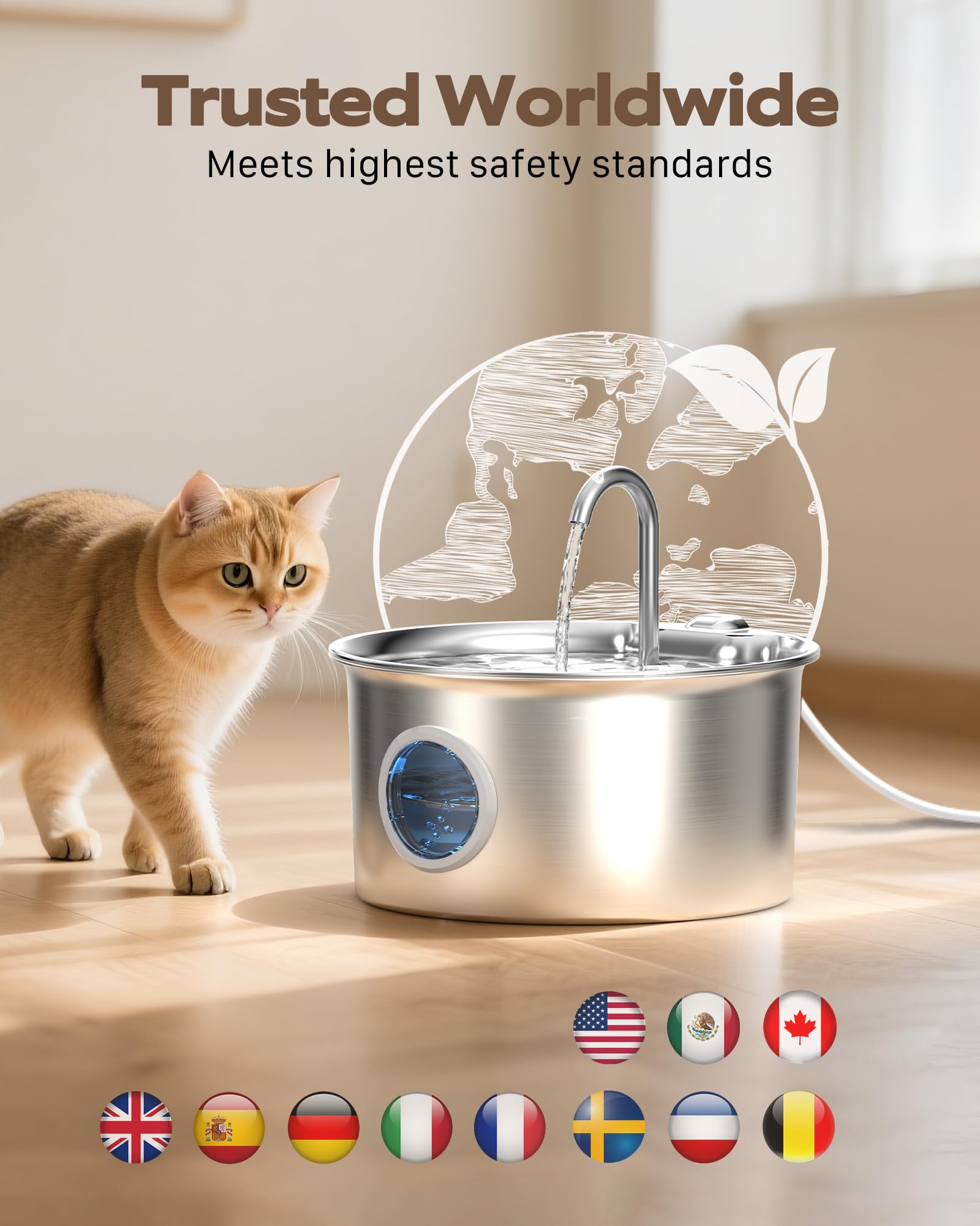 ATMZIQXR cat water fountain daily-hydration routine supports pets' energy