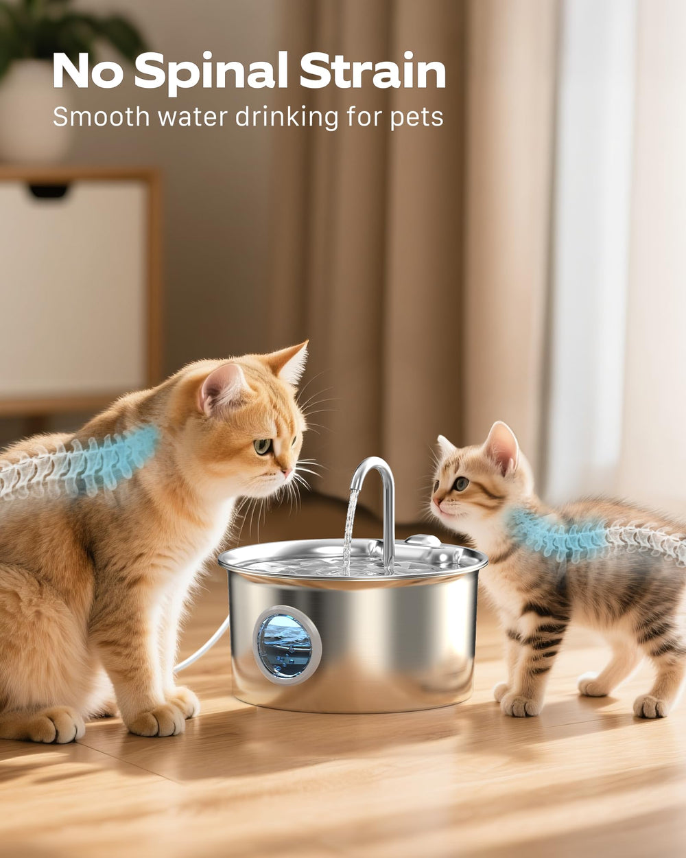 ATMZIQXR cat water fountain energy-efficient pump keeps water flowing quietly