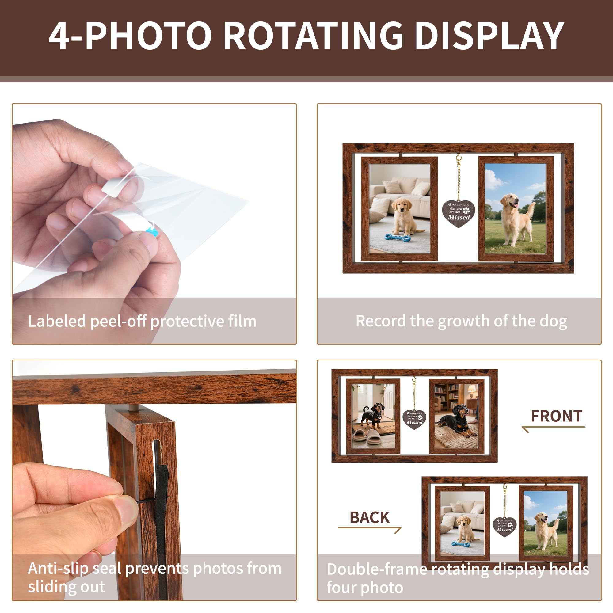 ATOBART eco-friendly-mdf-wood-frame with warm rustic finish for lasting memorial