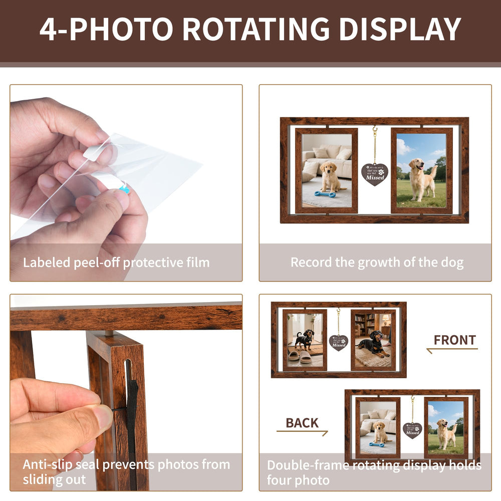 ATOBART eco-friendly-mdf-wood-frame with warm rustic finish for lasting memorial