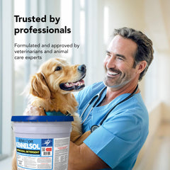 ATP KennelSol kennel-floor-clean illustrates safe, non-staining disinfectant for pet spaces