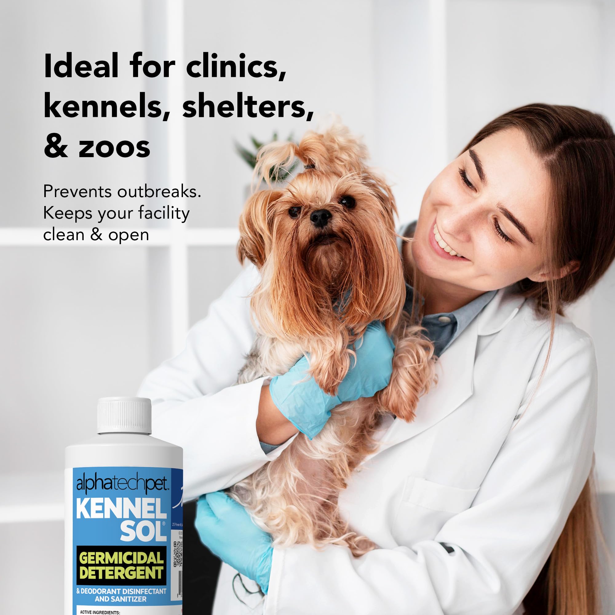 ATP KennelSol packaging box signals ready-to-use cleaning kit.