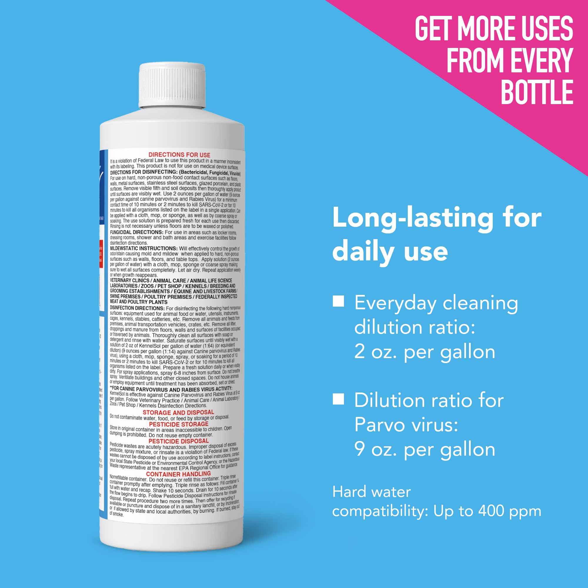 ATP KennelSol USA-made label reinforces trusted pet-care solutions.