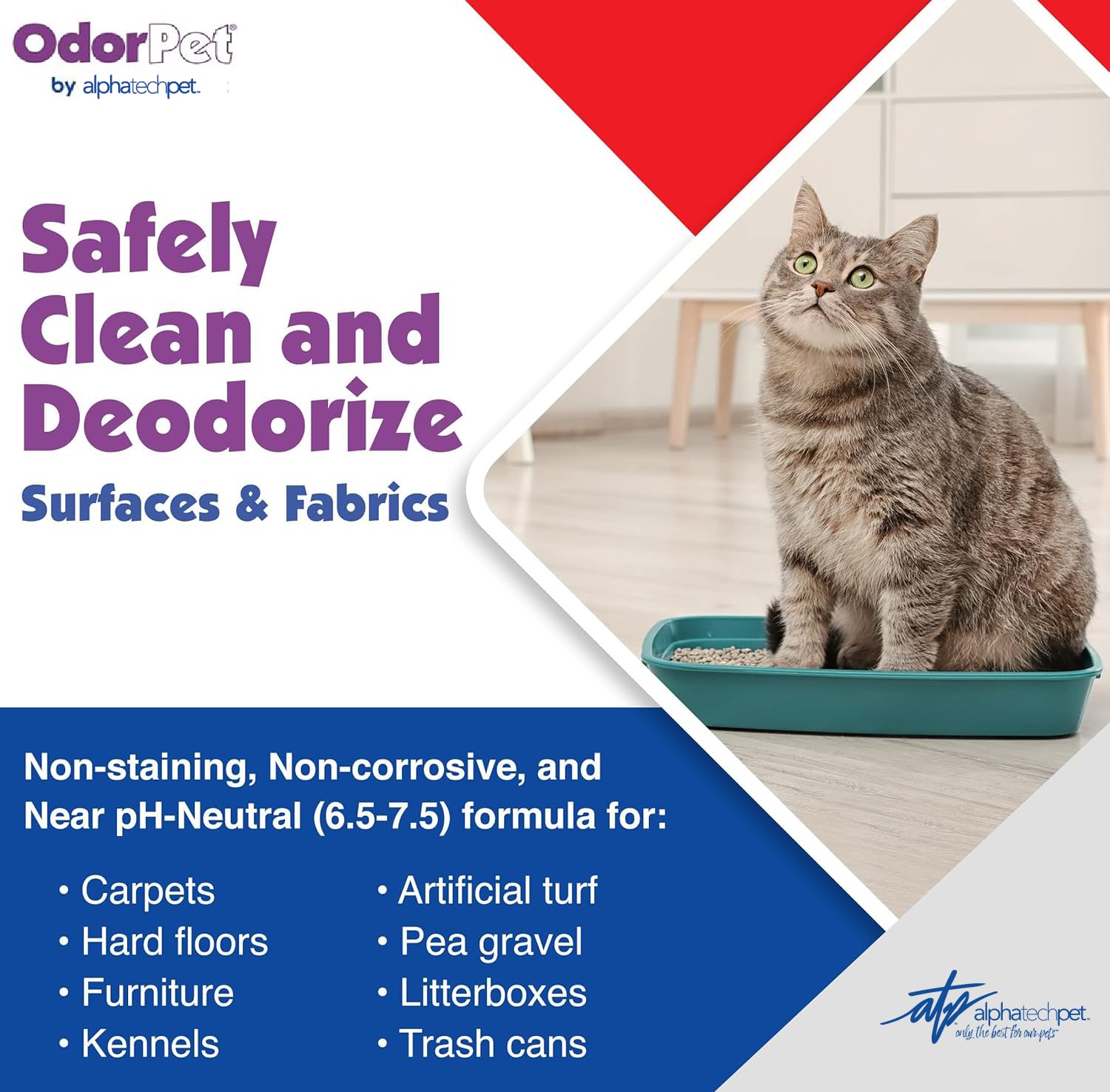 ATP OdorPet lavender scent visuals evoke calming aroma during cleaning sessions.
