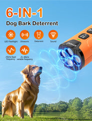 ATVIOO Dog Bark Deterrent device side view showing compact design for porch or yard use
