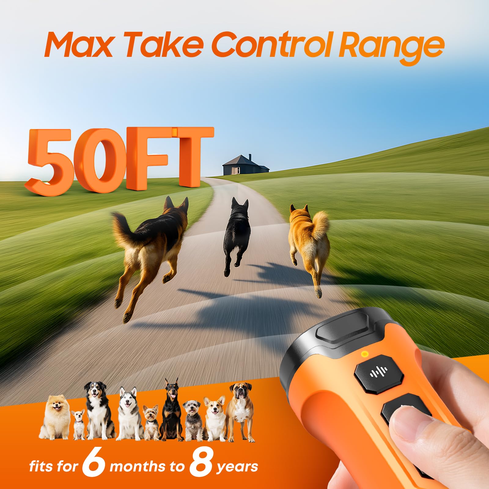 ATVIOO Dog Bark Deterrent in yard shows practical, calm training scenarios.