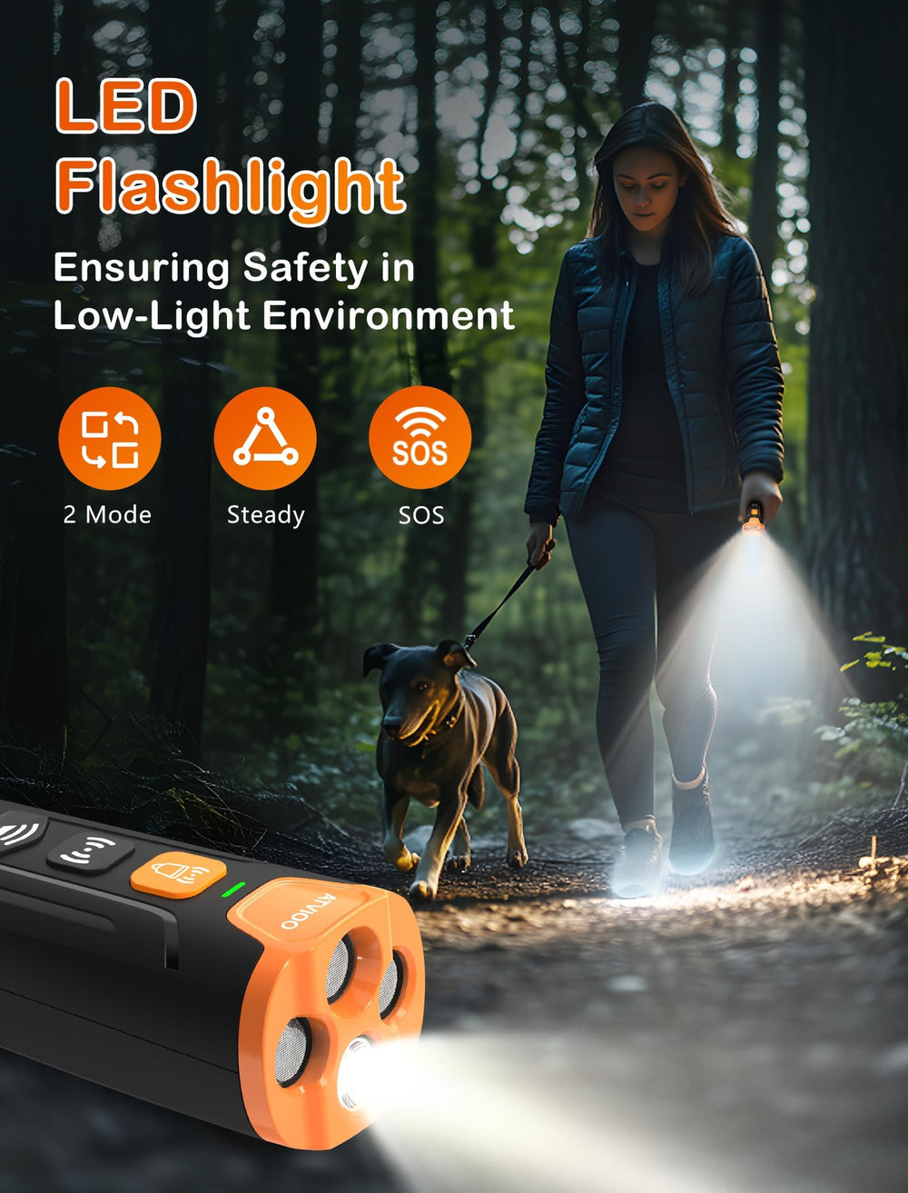 ATVIOO rechargeable dog trainer battery delivers long standby for extended training sessions.