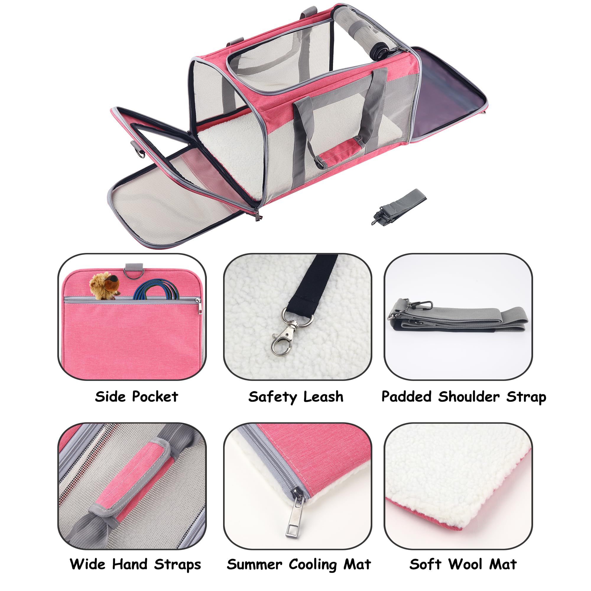 Atvobiy cat-dog carrier collapsible folded for compact storage