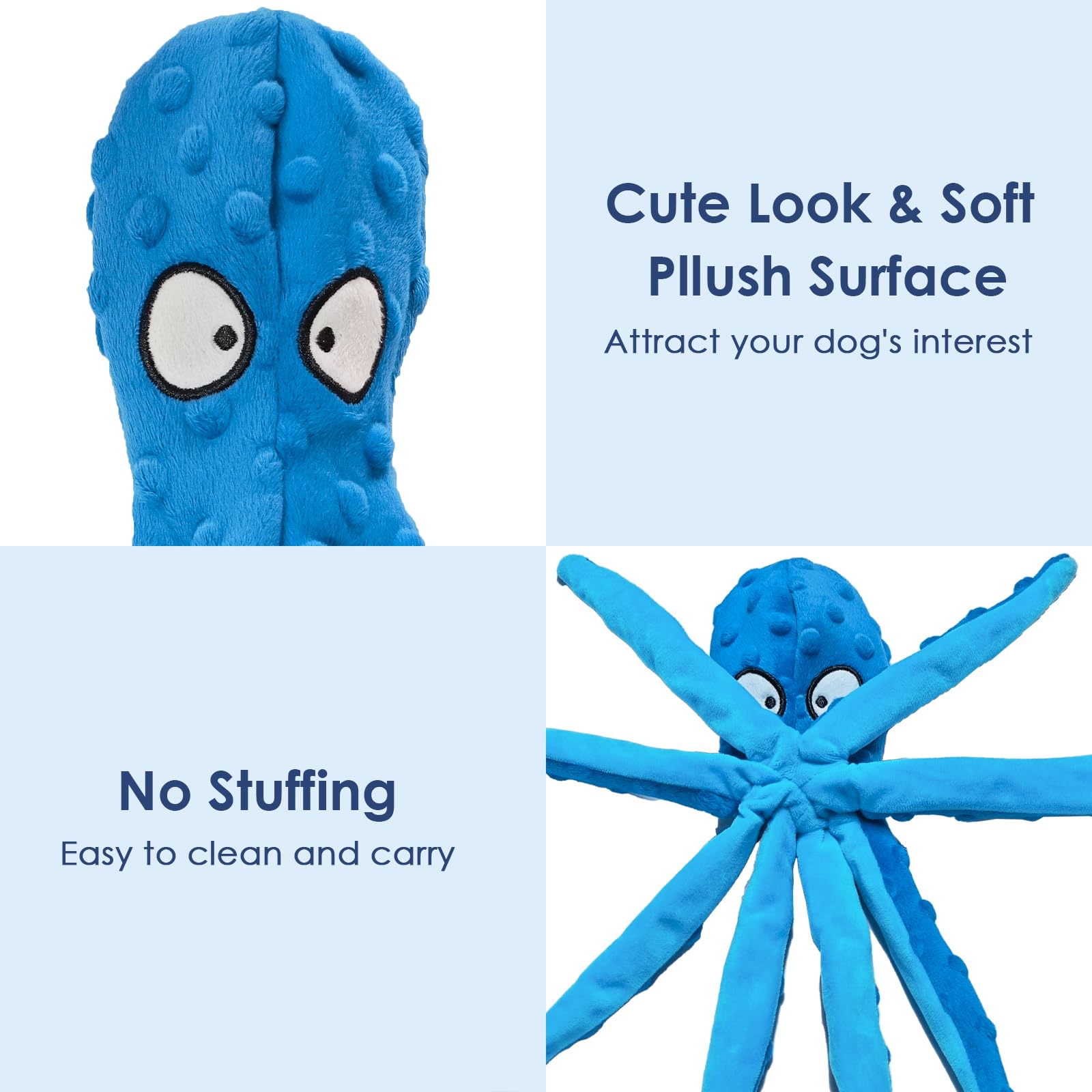 ATZNZIK colorful octopus variants attract dogs with bright visuals.