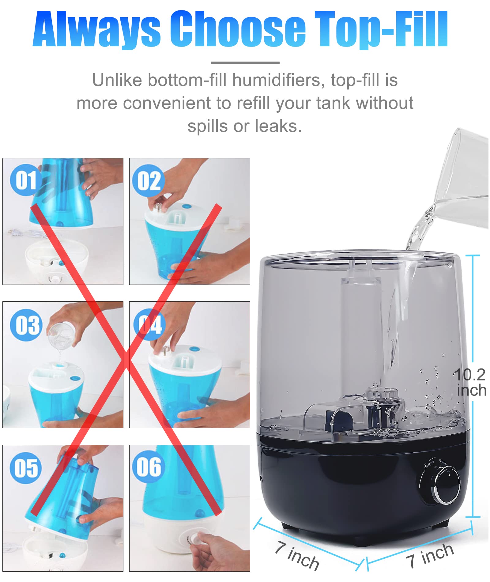 AUAAQ adjustable fog output knob enables tailored humidity for diverse species.