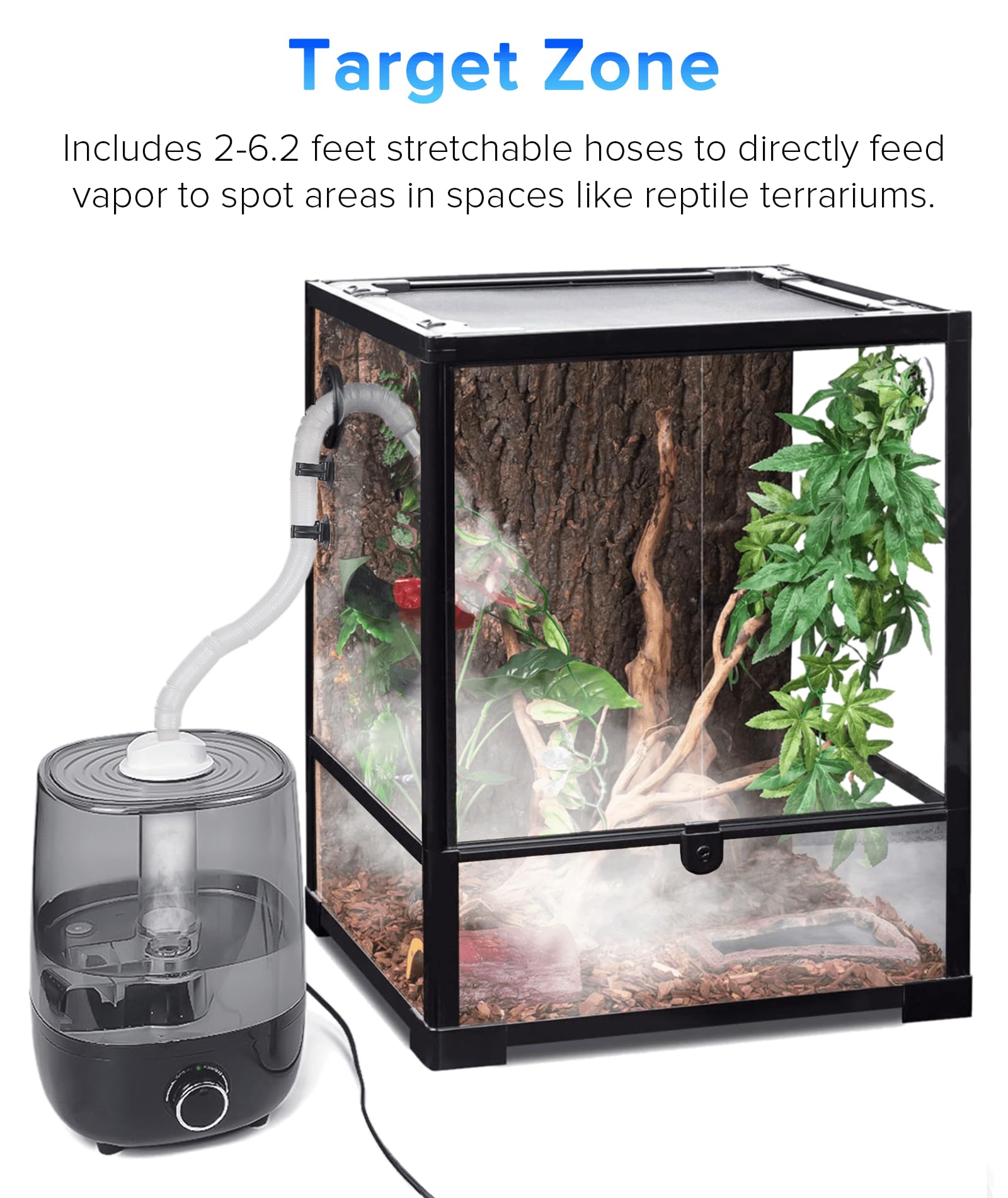 AUAAQ humidity mist supports geckos and moss habitats in enclosures.