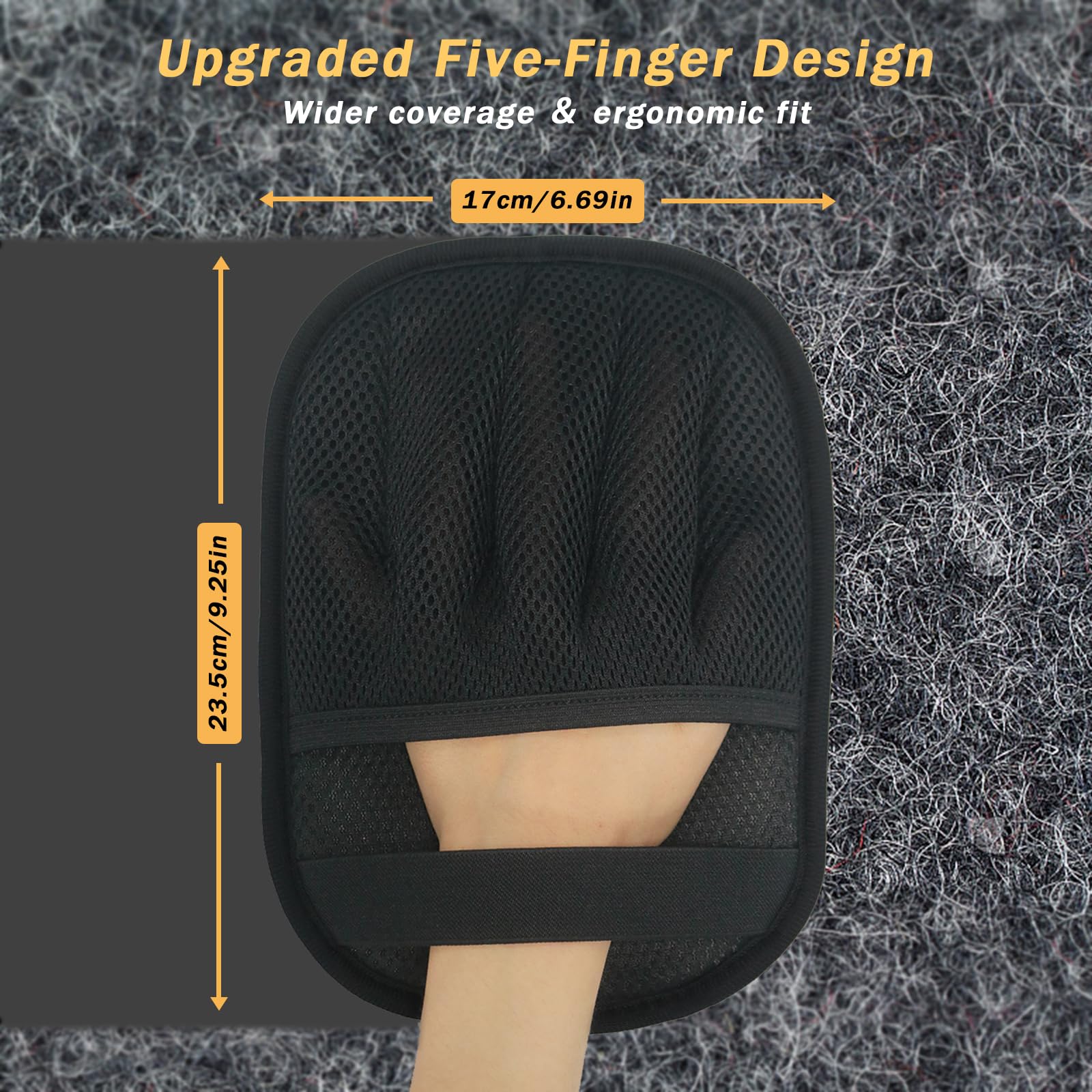 AUBELL five-finger design close-up shows secure grip and control during cleaning.