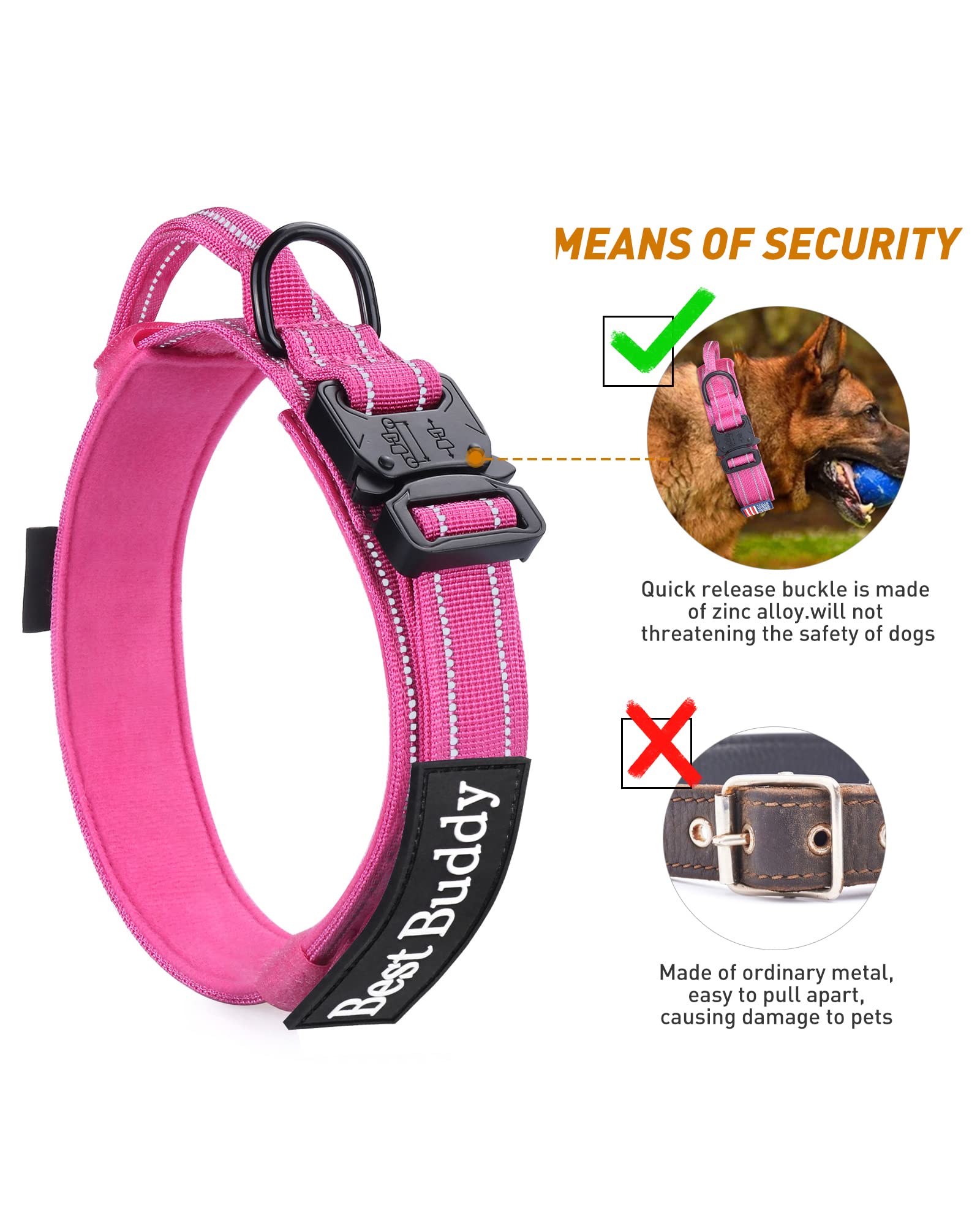 AUBELL metal buckle and handle provide secure control during training