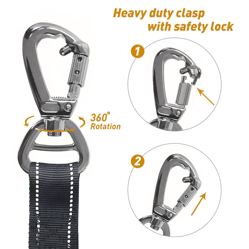 AUBELL Tactical dog leash built with heavy-duty nylon construction for durability.