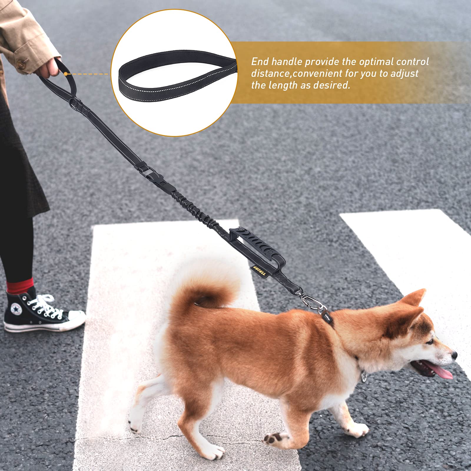 AUBELL Tactical dog leash available in 4-6 ft length for versatile use.