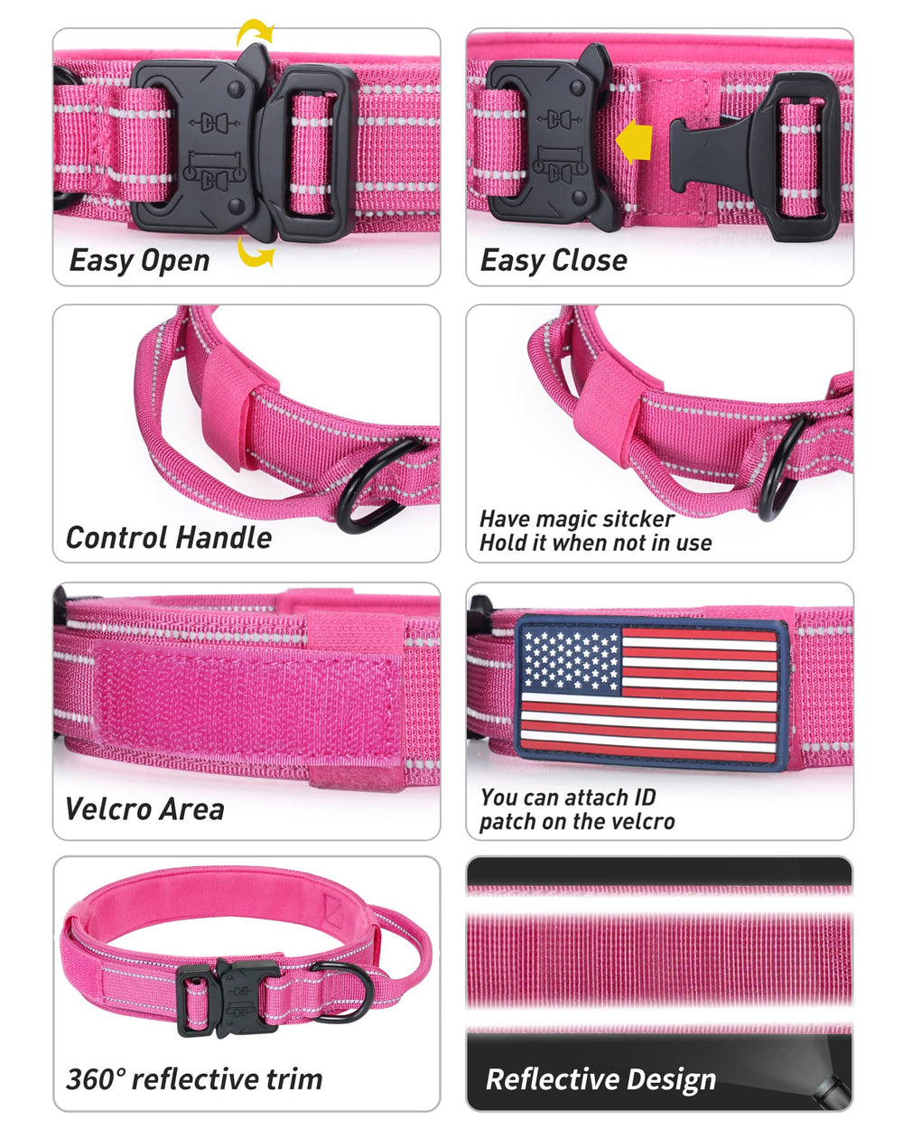 AUBELL two patches on collar customize style and visibility