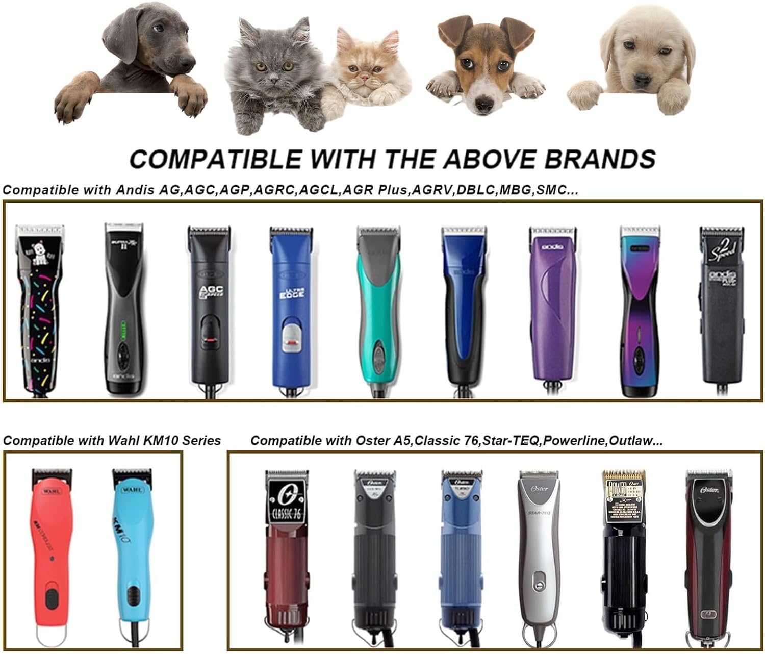 Audoc 4Pack blades compatible with Andis clippers for easy home grooming