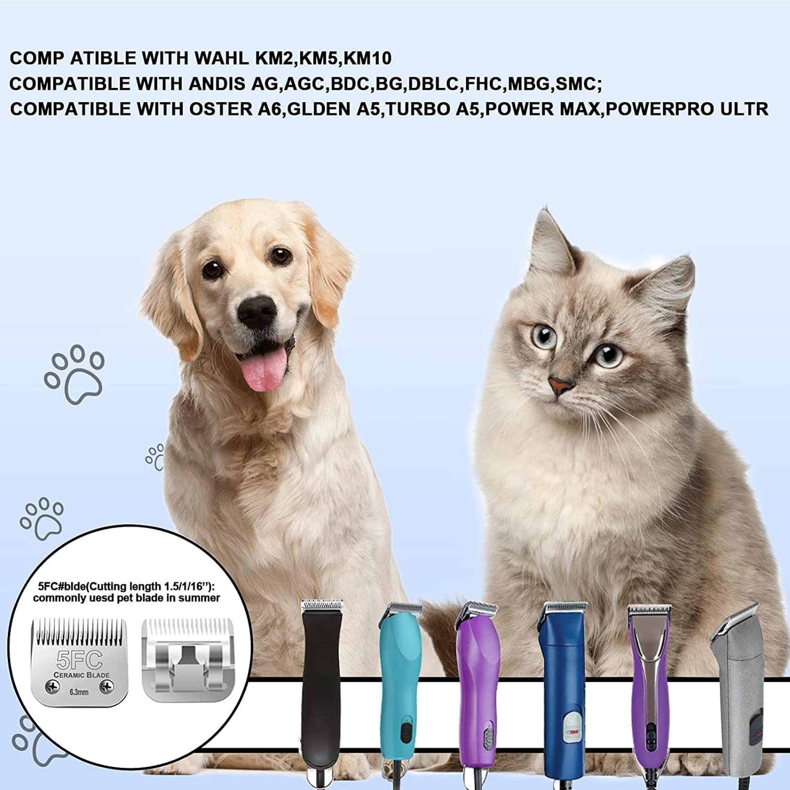 Audoc 5FC blade heat-resistant design stays cool during grooming sessions