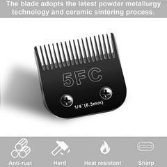 Audoc heat-resistant ceramic stainless blade - stays cooler during longer grooming sessions.