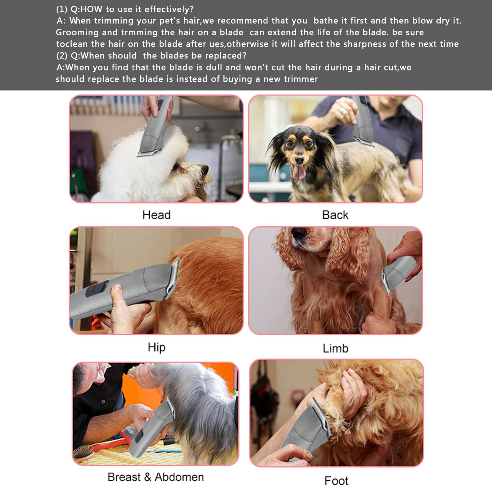 Audoc low-noise blades reduce stress during dog trims