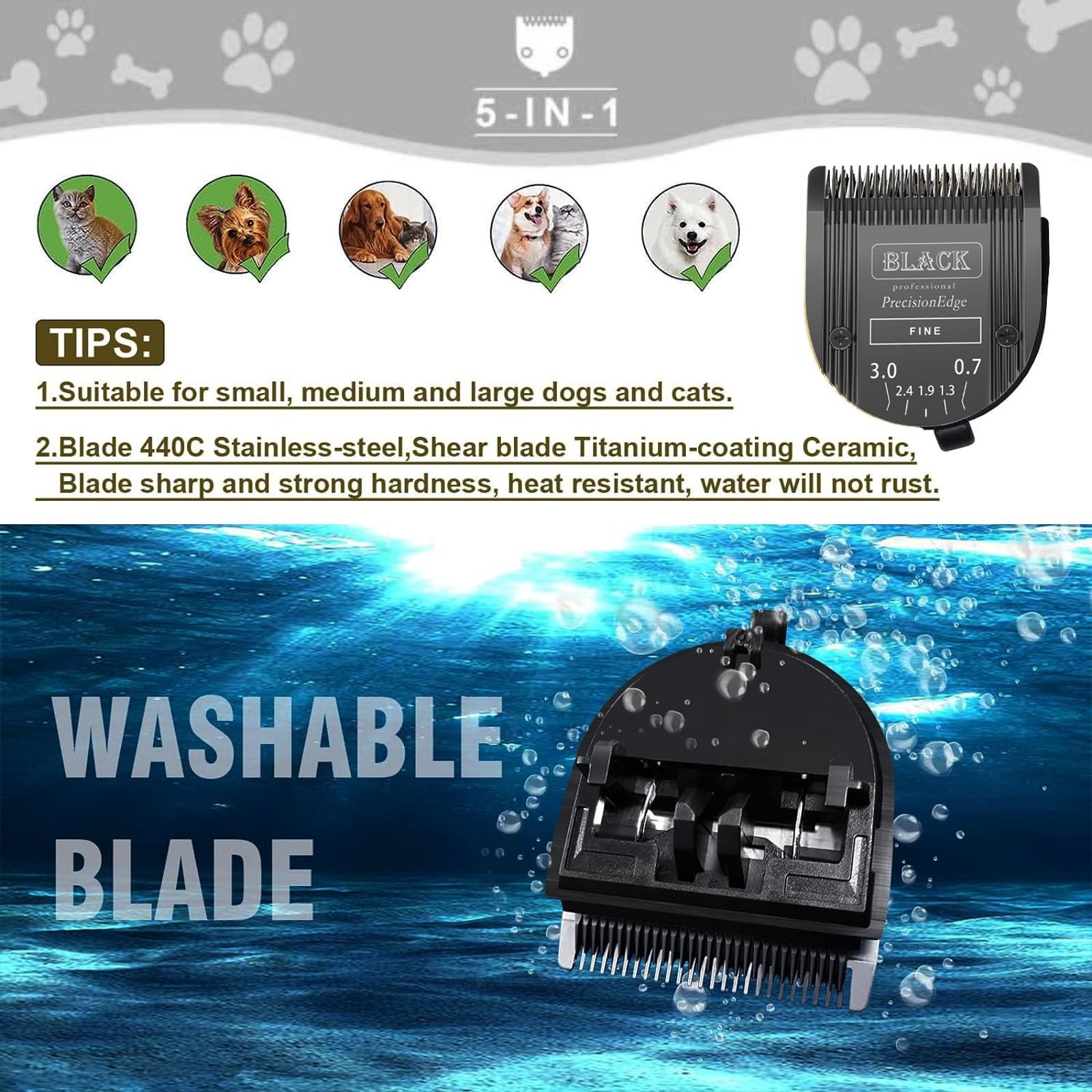 Audoc precision-ground edges reduce snagging for efficient grooming sessions