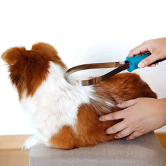Audoloku dual-sided grooming blade for long coats, coarse teeth lift tangles without pulling.