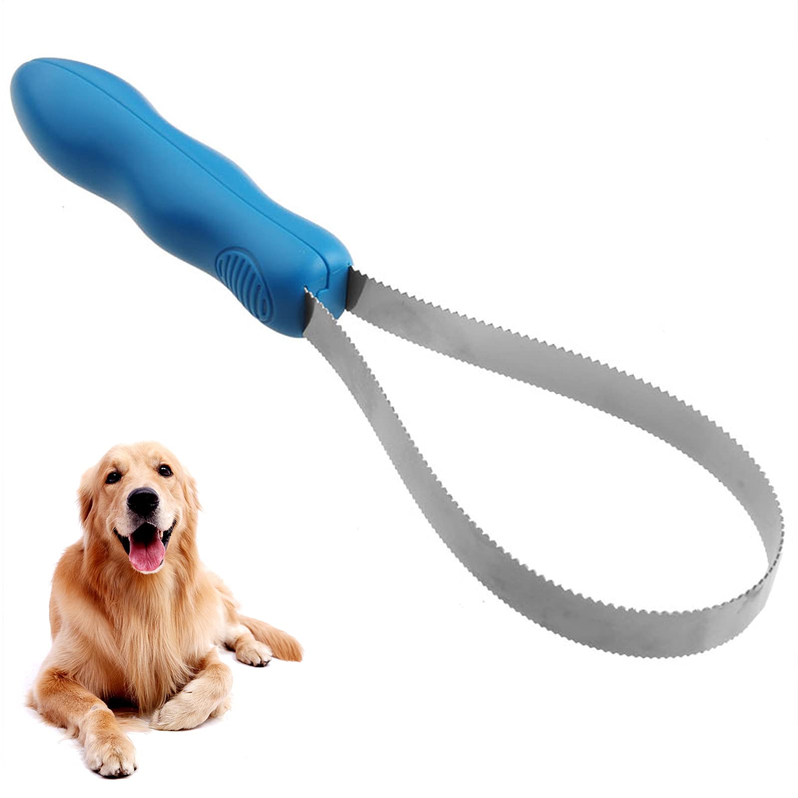 Audoloku dual-sided grooming blade for short coats, precise deshedding and smooth fur glide.