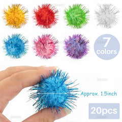 AUEAR sparkle ball fiber and tinsel close-up highlighting durability and premium shine for lasting fun