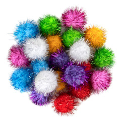 AUEAR sparkle balls 1.5-inch close-up showing soft, lightweight texture for safe cat play