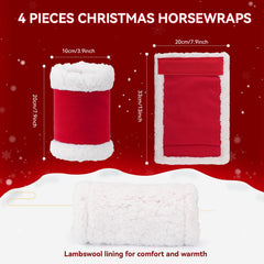 AUECOOME red leg wraps close-up with faux fur lining for comfortable winter wear.