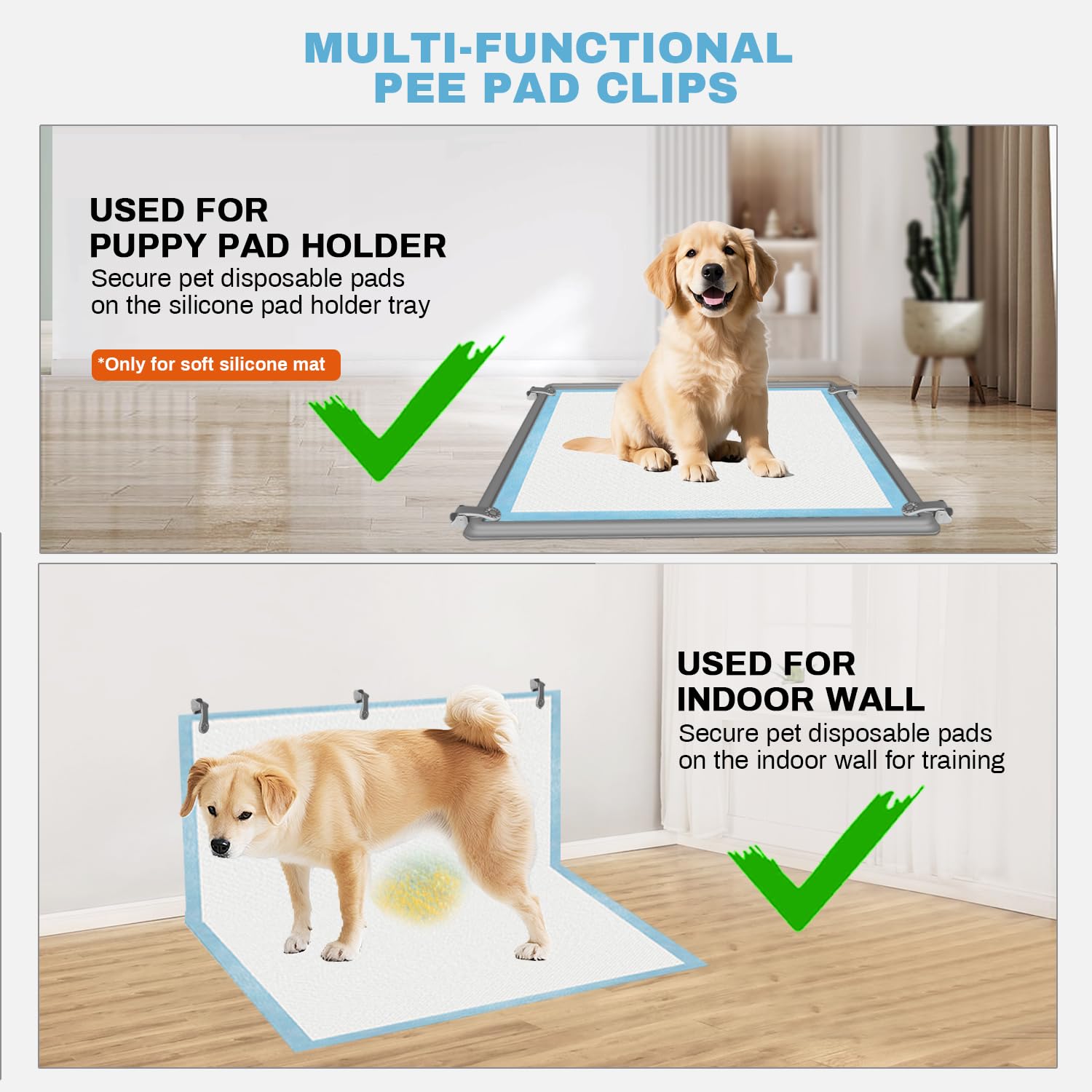 AUFORPET adhesive tape highlights easy wall-safe installation and quick pad replacement.