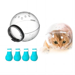 Augegel cat muzzle adjustable helmet for calmer grooming sessions