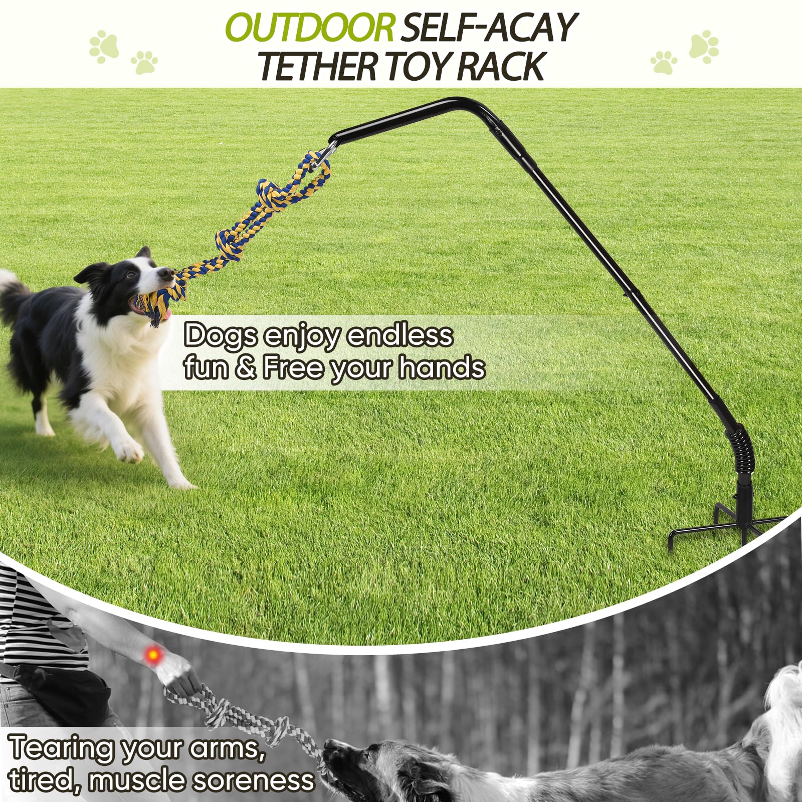AugFir Tether ground nails stability shows secure setup during playtime.