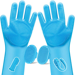 Augwind 6pcs grooming kit gloves for dogs, cats, horses offer gentle brushing and massage.