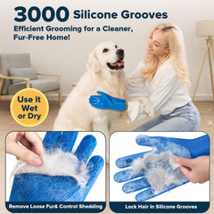 Augwind dog bath gloves silicone tool for gentle massaging and shedding reduction.