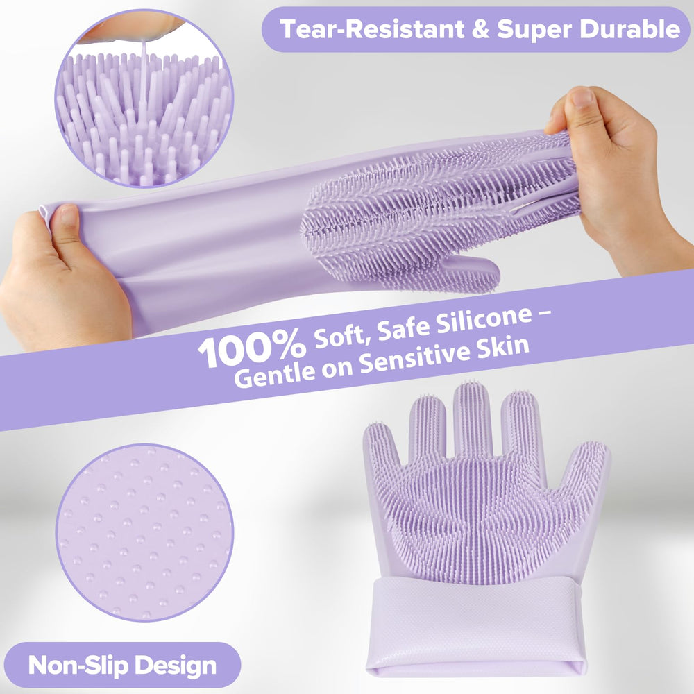 Augwind dog bath gloves assist in massaging and cleaning fur