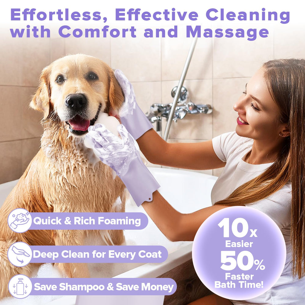 Augwind dog wash brush creates rich foam for thorough cleansing