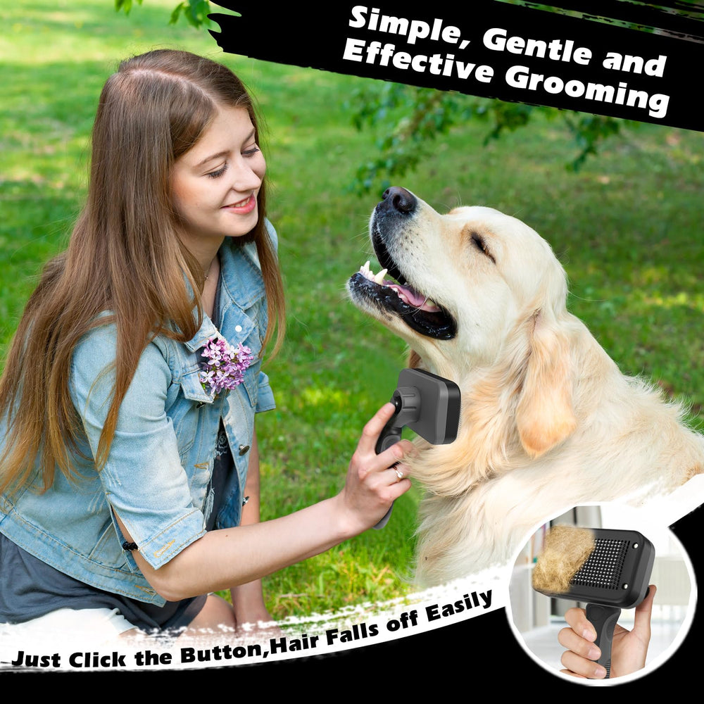 Augwind double-sided dematting tool handle design aids detangling and trimming excess fur
