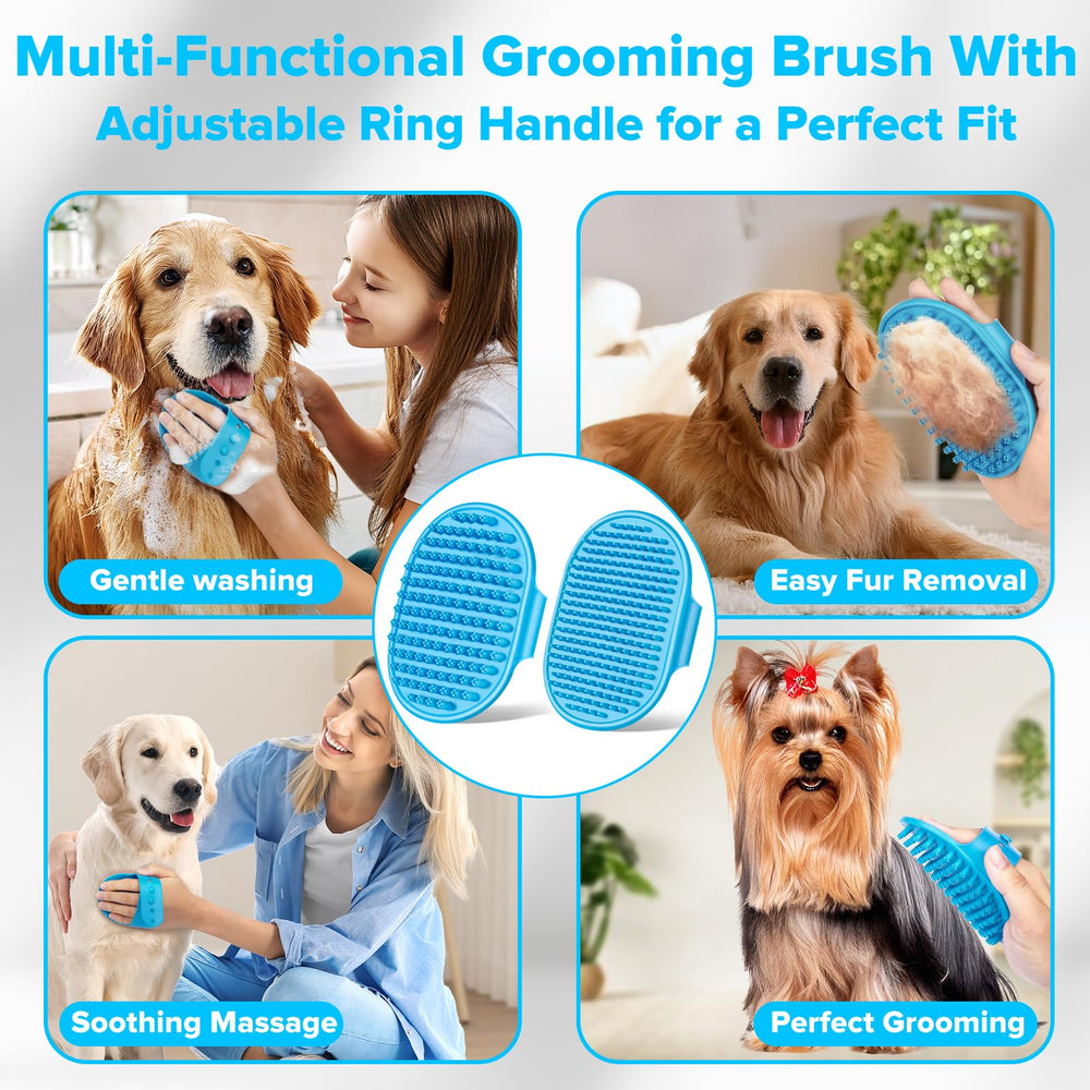 Augwind ergonomic shower brush makes bath time easy and soothing for pets.