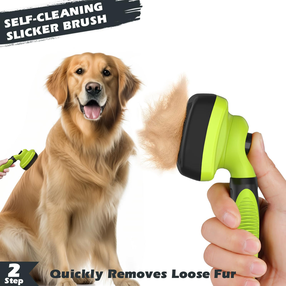 Augwind pet bath brush with adjustable ring handle grip